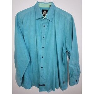 English Laundry Men's Button Up Shirt XL Blue & Green Extra Large